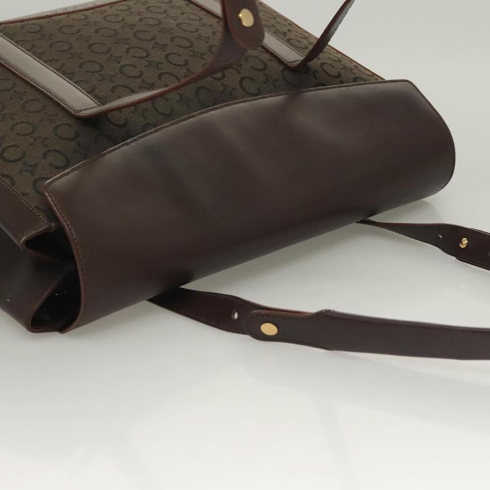 CELINE C Macadam Canvas Hand Bag Brown Gold - Picture 6 of 12